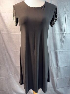 1978-Nik & Nash Pearl-Embellished Black Midi Dress